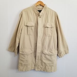 Reunion Tan Linen Blendlend 3/4 Sleeve Jacket Size XXL